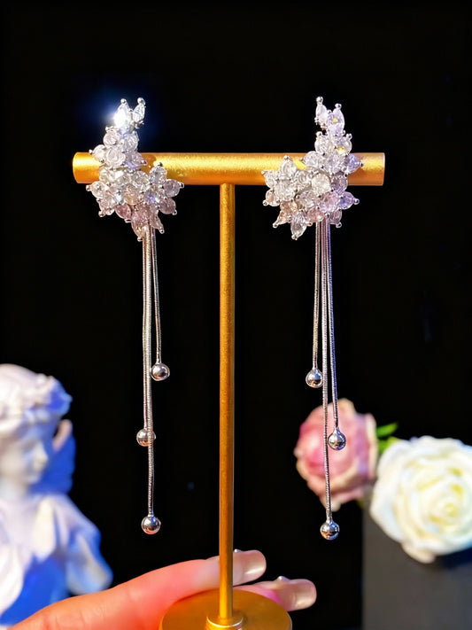 E-0002 Exquisite Luxury Earrings with Quicksand - Inspired Zircon Design