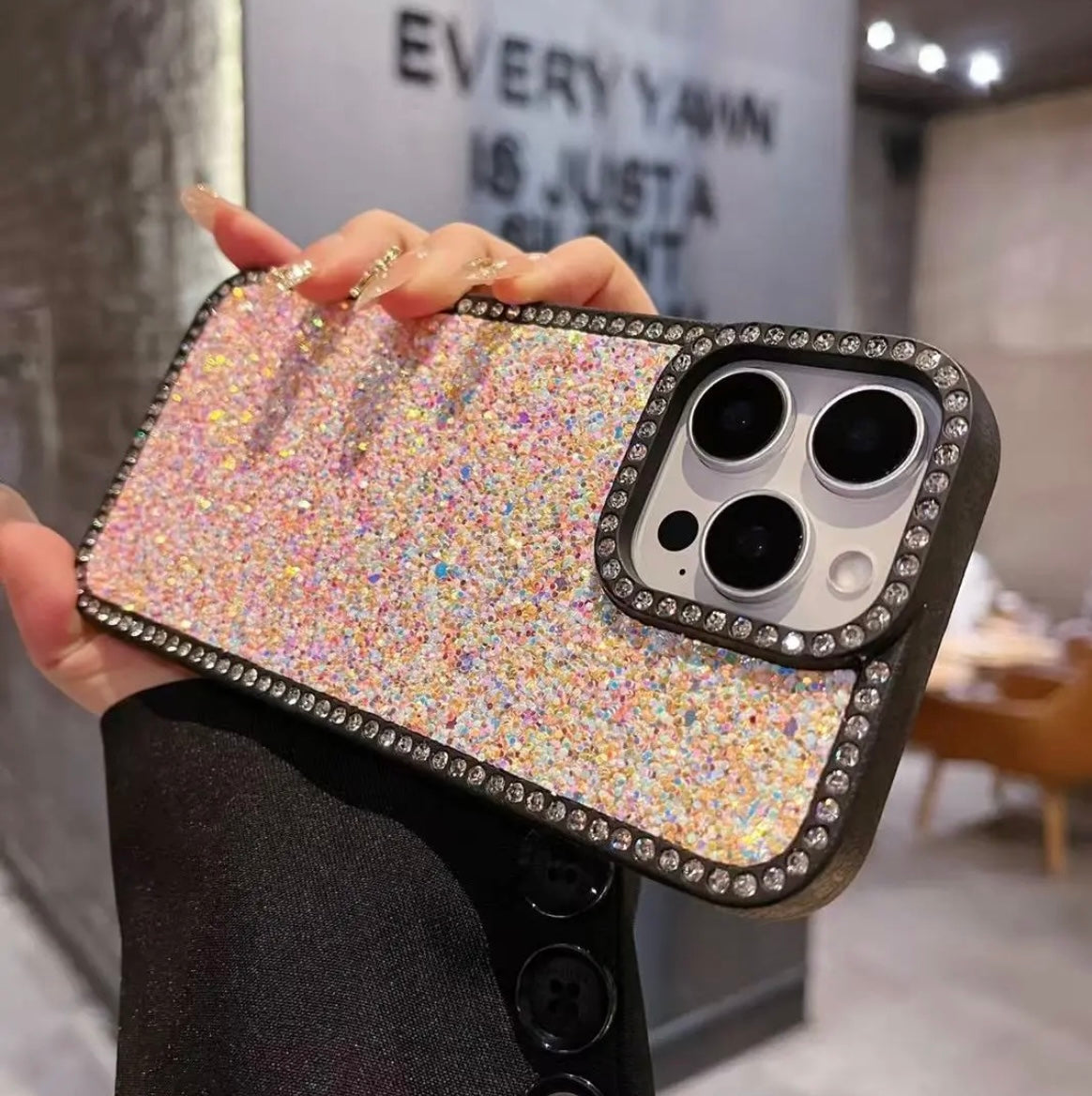 A0031-Elegant Full - Body Protective Phone Case with Sparkling Crushed Diamond and Premium Finish for iPhone13/14/15/16/17