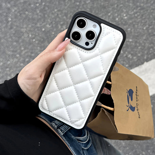 A0018-Diamond Quilted Pattern IPhone Case for iPhone — Compatible with iPhone 17/16/15/14/13 Series (Pro & Pro Max)