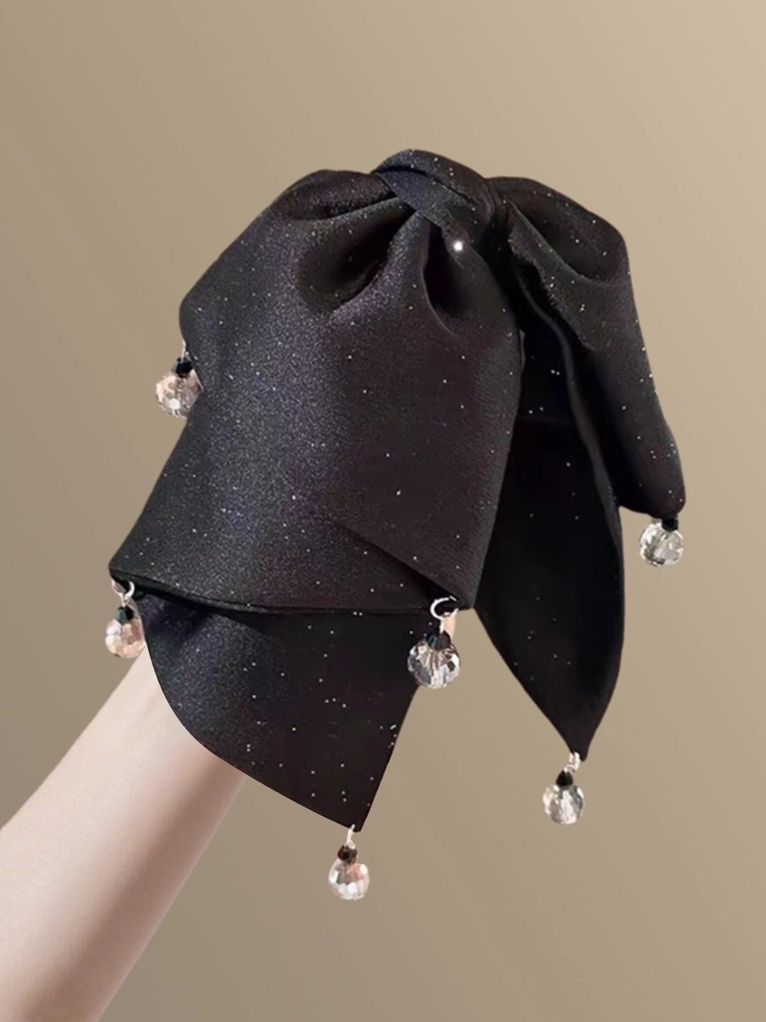 B-0006 Elegant Bow - Shaped Hairpin with Exquisite Bead - Embellished Tassels