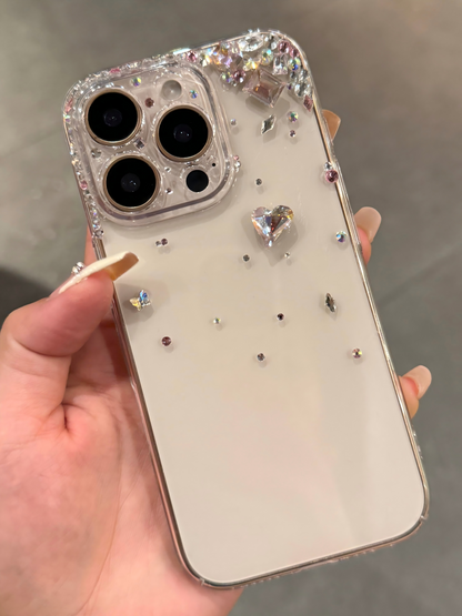 A0035-Luxurious Crystal - Embellished Pink RhinestoneIPhone Case for iPhone — Compatible with iPhone 17/16/15/14/13 Series (Pro & Pro Max)