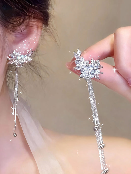 E-0002 Exquisite Luxury Earrings with Quicksand - Inspired Zircon Design