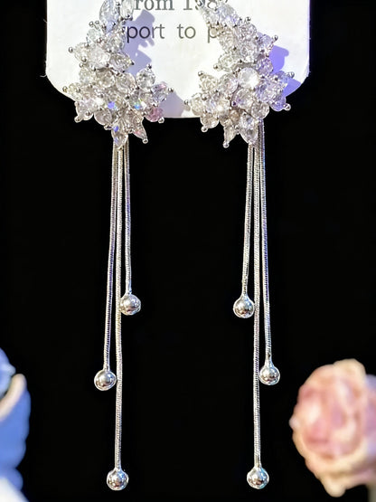 E-0002 Exquisite Luxury Earrings with Quicksand - Inspired Zircon Design