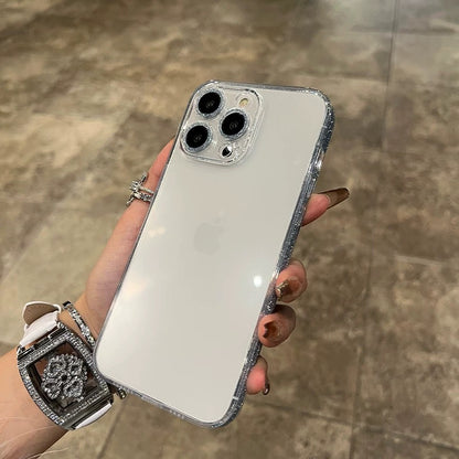 A0033-Luxury Diamond-Encrusted Phone Case | French Elegance Bling Border Protective Cover