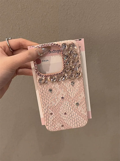 A0035-Luxury Pink Micro-Diamond Phone Case | Sparkly Elegant Full Protection