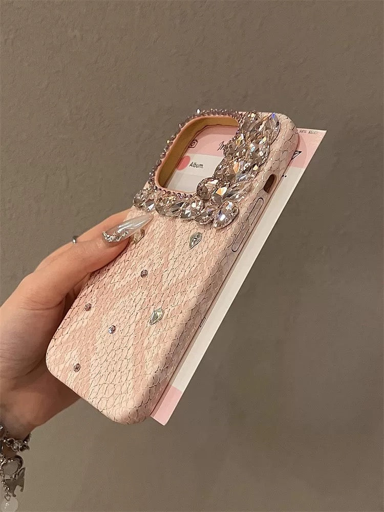 A0035-Luxury Pink Micro-Diamond Phone Case | Sparkly Elegant Full Protection