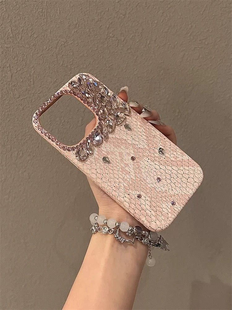 A0035-Luxury Pink Micro-Diamond Phone Case | Sparkly Elegant Full Protection