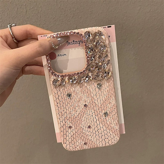 A0035-Luxury Pink Micro-Diamond Phone Case | Sparkly Elegant Full Protection