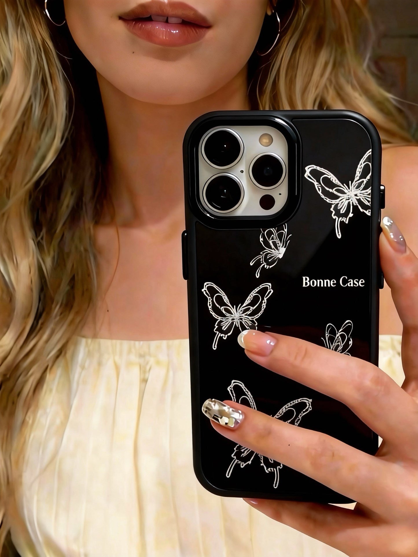 A0029-Elegant Butterfly Rhinestone IPhone Case for iPhone — Compatible with iPhone 17/16/15/14/13 Series (Pro & Pro Max)