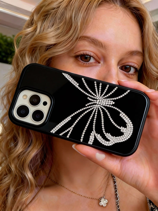 A0017-Elegant White-Stitched Butterfly IPhone Case for iPhone — Compatible with iPhone 17/16/15/14/13 Series (Pro & Pro Max)