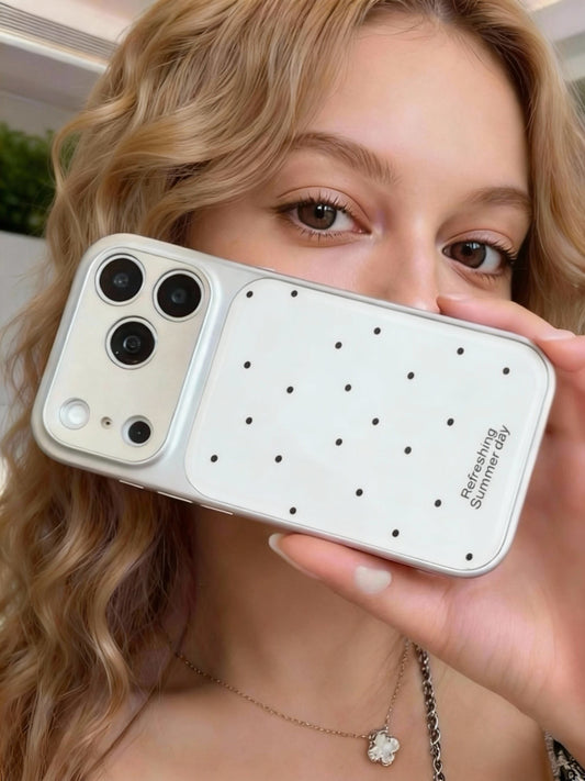 A0020-Minimalist White Polka Dot Pattern IPhone Case for iPhone — Compatible with iPhone 17/16/15/14/13 Series (Pro & Pro Max)