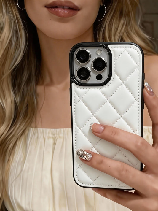 A0018-Diamond Quilted Pattern IPhone Case for iPhone — Compatible with iPhone 17/16/15/14/13 Series (Pro & Pro Max)