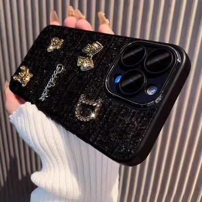 A0003-Good Luck Letter Bow Phone Case with Pearl Phone Chain IPhone Case for iPhone — Compatible with iPhone 17/16/15/14/13 Series (Pro & Pro Max)