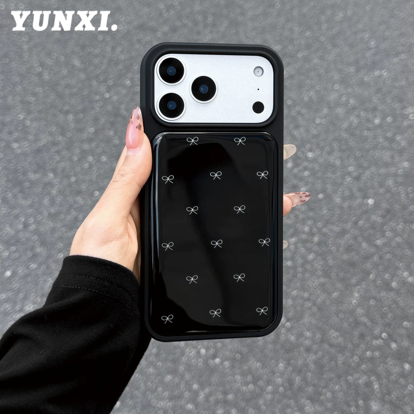 A0028-Black Bowknot IPhone Case for iPhone — Compatible with iPhone 17/16/15/14/13 Series (Pro & Pro Max)