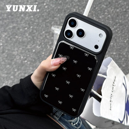 A0028-Black Bowknot IPhone Case for iPhone — Compatible with iPhone 17/16/15/14/13 Series (Pro & Pro Max)