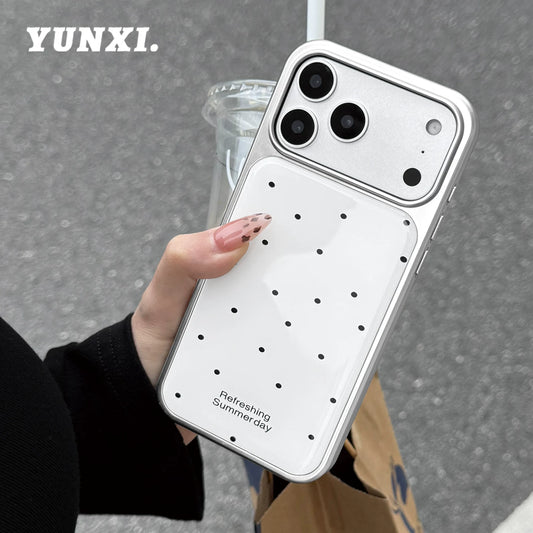 A0020-Minimalist White Polka Dot Pattern IPhone Case for iPhone — Compatible with iPhone 17/16/15/14/13 Series (Pro & Pro Max)