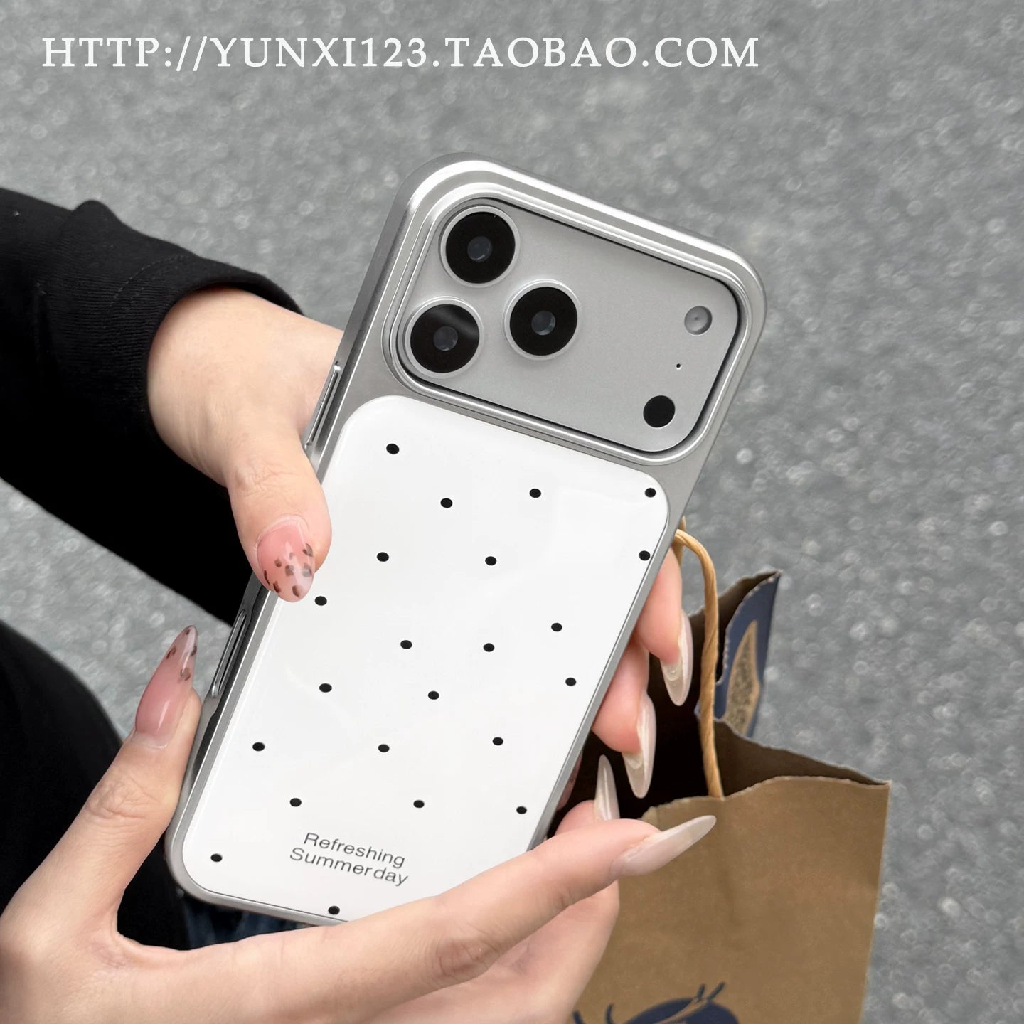 A0020-Minimalist White Polka Dot Pattern IPhone Case for iPhone — Compatible with iPhone 17/16/15/14/13 Series (Pro & Pro Max)