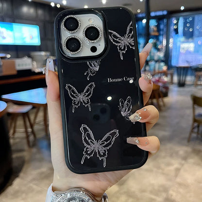 A0029-Elegant Butterfly Rhinestone IPhone Case for iPhone — Compatible with iPhone 17/16/15/14/13 Series (Pro & Pro Max)