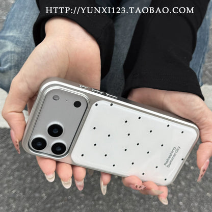 A0020-Minimalist White Polka Dot Pattern IPhone Case for iPhone — Compatible with iPhone 17/16/15/14/13 Series (Pro & Pro Max)