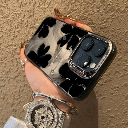 A0004-Black Ink Wash Floral Pattern IPhone Case for iPhone — Compatible with iPhone 17/16/15/14/13 Series (Pro & Pro Max)