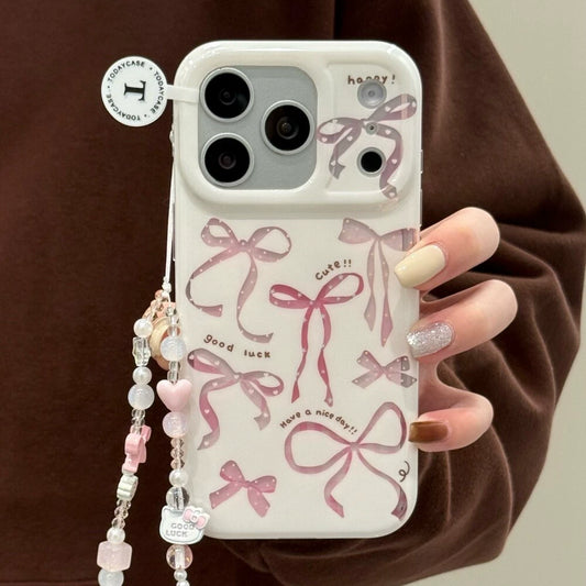 A0031-Pink Bow IPhone Case for iPhone — Compatible with iPhone 17/16/15/14/13 Series (Pro & Pro Max)