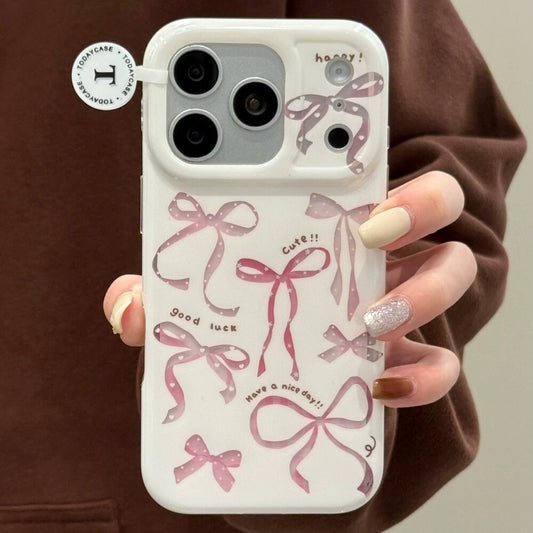 A0031-Pink Bow IPhone Case for iPhone — Compatible with iPhone 17/16/15/14/13 Series (Pro & Pro Max)