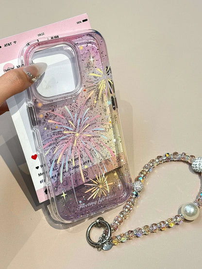 A0033-Translucent Pink Blush Colorful Firework Pattern  IPhone Case for iPhone — Compatible with iPhone 17/16/15/14/13 Series (Pro & Pro Max)