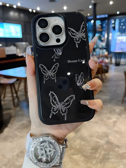 A0029-Elegant Butterfly Rhinestone IPhone Case for iPhone — Compatible with iPhone 17/16/15/14/13 Series (Pro & Pro Max)