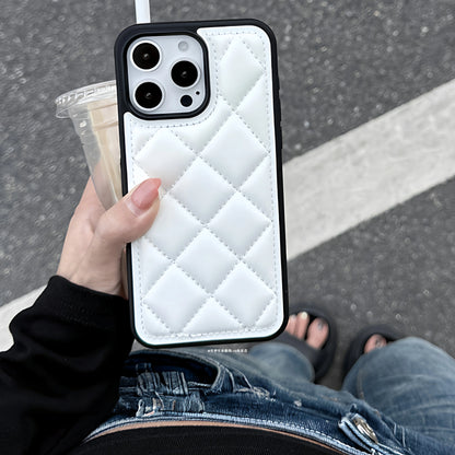A0018-Diamond Quilted Pattern IPhone Case for iPhone — Compatible with iPhone 17/16/15/14/13 Series (Pro & Pro Max)
