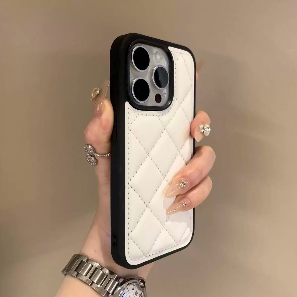 A0018-Diamond Quilted Pattern IPhone Case for iPhone — Compatible with iPhone 17/16/15/14/13 Series (Pro & Pro Max)