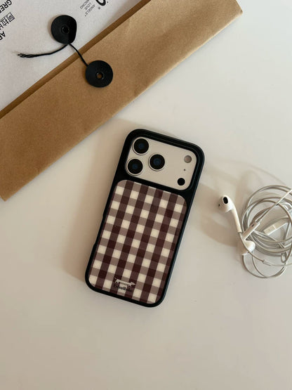A0015-Minimalist Brown Plaid Phone Case IPhone Case for iPhone — Compatible with iPhone 17/16/15/14/13 Series (Pro & Pro Max)